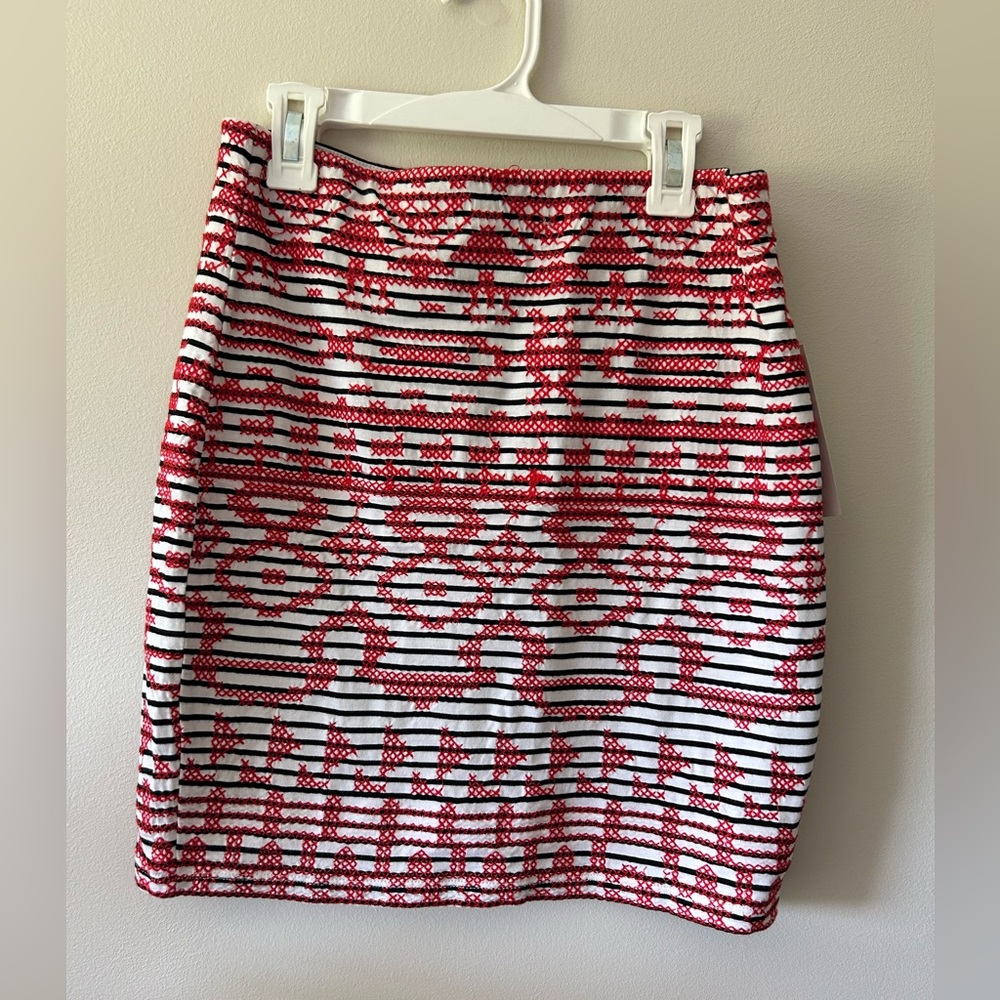 THML Cross Stitch Embroidered Mini Skirt in Size XS, NWT